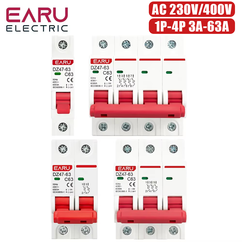 Din Rail Circuit Breaker - Автоматический выключатель EARU DZ47 1P 2P