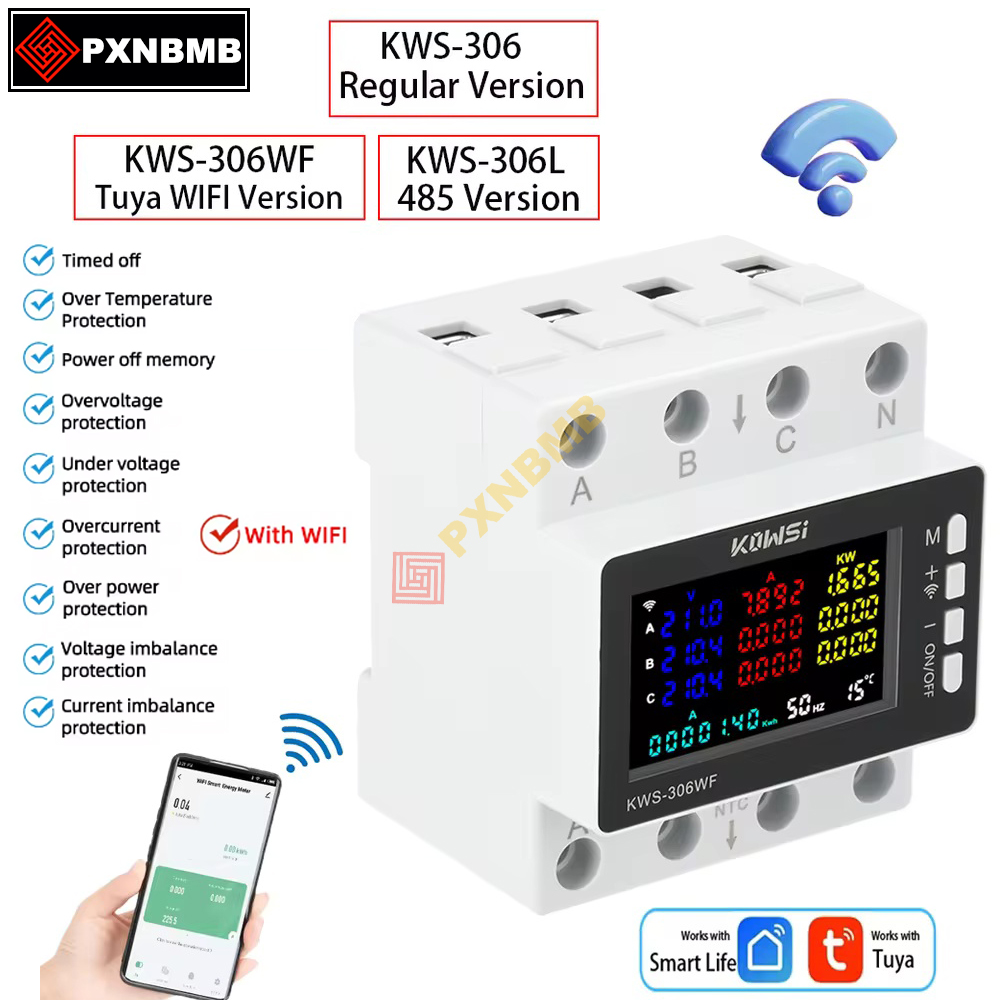 Din Rail Circuit Breaker - 80A Tuya WIFI Smart Life Измеритель