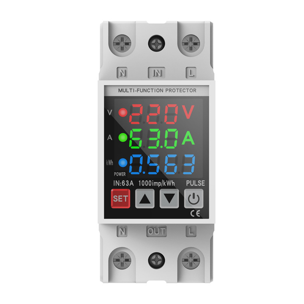Din Rail Circuit Breaker - Цифровой трехдисплейный измеритель-таймер-защитник от перенапряжения и