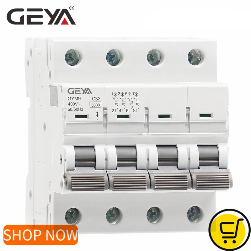 Din Rail Circuit Breaker - Автоматический выключатель GEYA GYM9 4P MCB