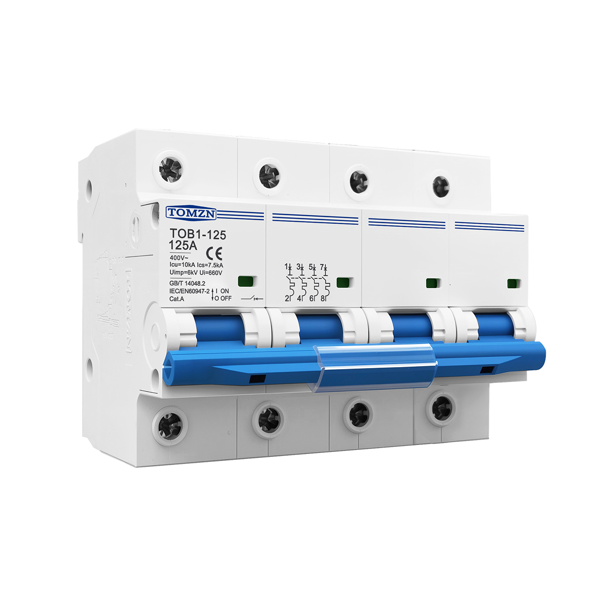 1P 2P 3P 4P 400V AC Сильноточн – обзор и цена Din Rail Circuit Breaker